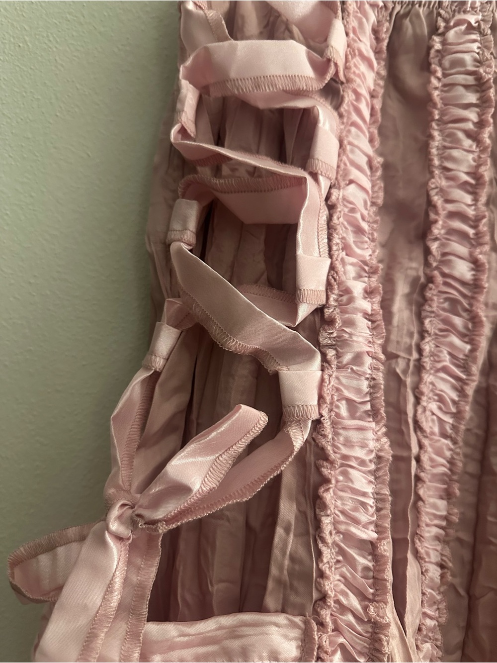 NWT Ruffle Satin Pirate Maxi Skirt - Pink - Picture 4 of 10